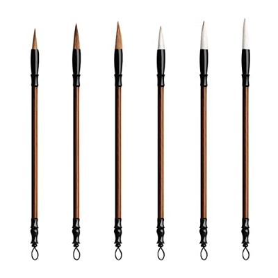 Juego De Cepillo Kanji,Cepillo De Caligrafía China,Pluma De Caligrafía China,Pinceles Chinos Para Acuarela,Para Escribir Caracteres Chinos,6 Piezas,3 