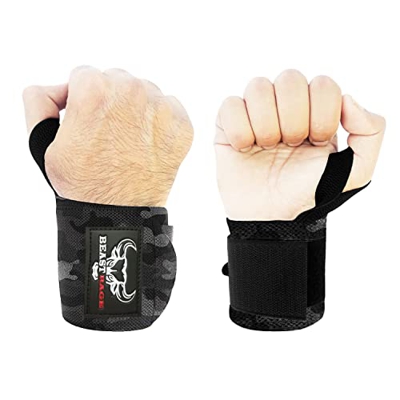 Muñequeras para levantamiento de pesas, muscular, rendimiento, entrenamiento, gimnasio, correas para el pulgar, soporte elástico de algodón, vendaje d