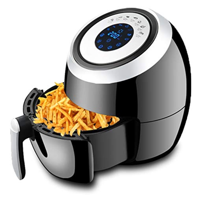Freidora Air Frigry Fryer Fat Fryer Sin Freír Saludable Fo Air Fryer rno Horno bajo en Grasa para Uso doméstico Black-5.5L (Black 5.5L)