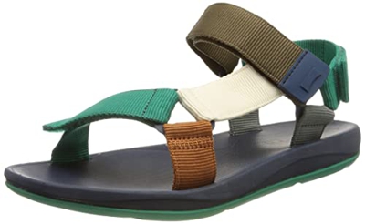 Camper Match, Sandalias Hombre, Multicolour Green Brown White, 44 EU