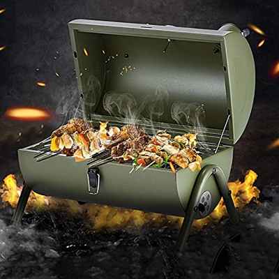 Riyyow Parrilla de carbón portátil, Parrilla Plegable portátil Parrilla de Mesa for Ahumar al Aire Libre for Picnic Jardín Terraza Camping Viajes, Equ