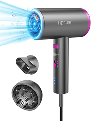 Eocooy Secador de pelo, 1800 W, con difusor y concentradores, 3 temperaturas y cambio de velocidad sin niveles, color rosa en oferta
