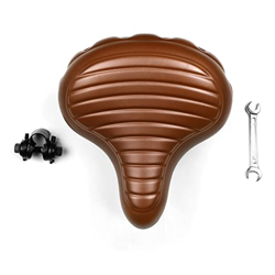 Jisheng Store Sillín de bicicleta ancho y suave, asiento de bicicleta cómodo, almohadilla de sillín de PU for bicicleta Vintage, piezas de ciclismo im en oferta
