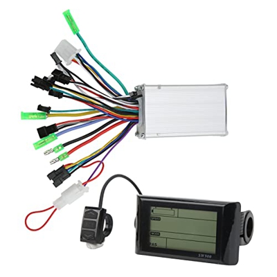 Fockety Controlador de Motor sin Escobillas, 24V-48V 250W/350W Panel de Pantalla LCD a Prueba de Agua Kit de Conversión de Controlador de Motor sin Es