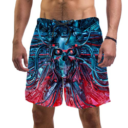 ZYUSHUN Traje de baño para hombre, de secado rápido, con bolsillos y forro de malla, trajes de baño de natación - Heavy Metal Spirit, multicolor, XL características