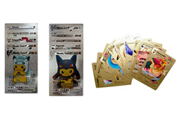 Cartas Pokemon de Colección. Cartas Pokemon Doradas, Negras y Plateadas, Cartas de Alta Potencia, Edición Coleccionista (10 Doradas + 10 Plateadas) en oferta