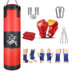 Saco de Boxeo,Saco de Boxeo Pesado con Cadena de Acero - Bolsa De Entrenamiento Vacío De Boxeo Karate Bolsa De Arena (Sin Relleno),para Boxeo Entrenam características