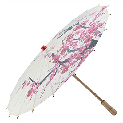Natudeco Sombrilla de Papel al óleo, Paraguas Decorativo Chino/japonés Pintado a Mano, Parasol de Verano, Boda, Fiesta Nupcial, decoración, Foto, Acce