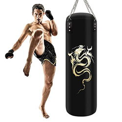 GYHZKA Sin Llenar Saco De Boxeo Tarea Pesada Piel Sintética Saco De Boxeo por Niños Adultos, Colgando Hogar Sacos Pesados por MMA Kickboxing Muay Thai en oferta