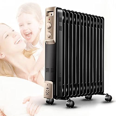 Calentador Eléctrico Radiador De Aceite De Calefacción Eléctrica 2200W, 13,15 Costillas De Calefacción Radiador Eléctrico Calefacción Eléctrica Móvil 