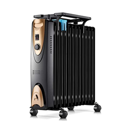 Calentador Eléctrico Portátil, Calentador Eléctrico, Radiador Mecánico Negro Lleno De Aceite, Mini Termostato Eléctrico Portátil De 2000 W, Hermoso (1 características