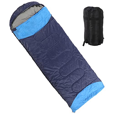 Weojeviy Sacos de Dormir para Clima Frío, Ligero, Transpirable, para Acampar, Mochilero, Bolsa Compacta(Azul Marino)