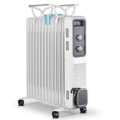 Calentador De Habitación, Calefacción Eléctrica Calefacción, Calefacción Eléctrica con Termostato, Radiador De Aceite Móvil Calefacción 1500 2000 Watt