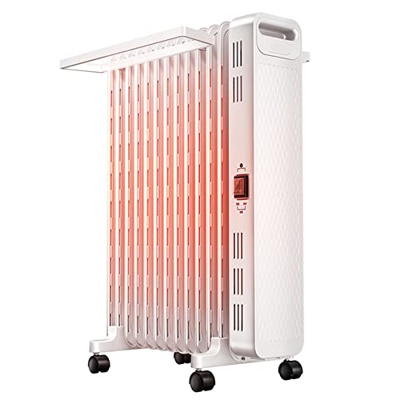 Calefactor Pequeño para El Hogar, Calefacción Eléctrica, Calefacción Eléctrica con Termostato, Radiador De Aceite De 2200 Vatios, Ahorro De Energía, C