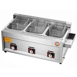 Freidora De Gas, Tanque De Freidora De Gas De 22L/30L, Freidora De Patatas Fritas De Pollo De Acero Inoxidable con Cuchara De Cesta para Restaurante C características