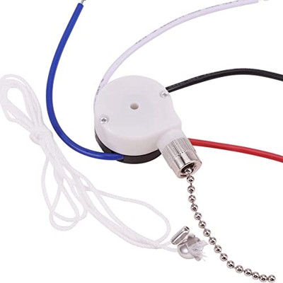 Huhebne Kit Interruptor Ventilador Techo, 3 Velocidades, 4 Cables,Interruptor Ventilador,Interruptor Control Velocidad con Cremallera,Interruptor Cabl