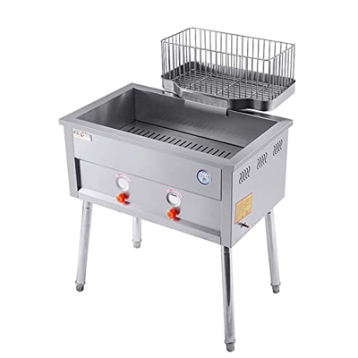 Freidora De Gas Vertical Multifunción, Freidora De Acero Inoxidable con Tanque De Alta Capacidad De 25 L con Bandeja De Retorno De Aceite para Freidor