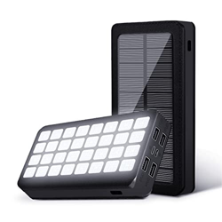 Cargador Solar, Soporta La Carga de La Cabeza y La Carga Solar, Carga 4 Dispositivos Al Mismo Tiempo, 32LED 3 Modos de Iluminación, 30000mAh Cargador  precio