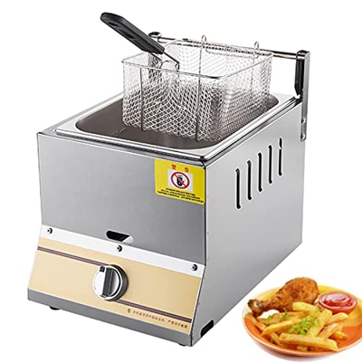 Freidora profesional de gas con cesta, freidora profesional de mostrador fácil de limpiar, para cocina casera, restaurante, panadería