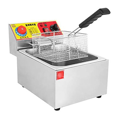 Freidora Eléctrica De 2500 W, Filtro De Aceite Comercial, Temperatura De Freidora De hasta 200 ℃, Temporizador De 60 Minutos, Cesta De Acero Inoxidabl
