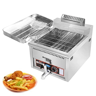 Freidora De Gas Comercial para Exteriores, Freidora De Escritorio Multifuncional Freidora De Gas Licuado De Petróleo con Válvula De Drenaje De Aceite 