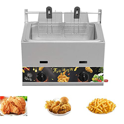 11L/23L Comercial Freidora de Gas Encimera Acero Inoxidable Patatas fritas para Restaurante Casa Patatas fritas Chips Pollo Freír Cocina en oferta