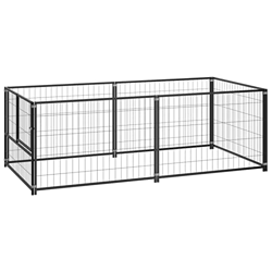 Festnjght Perrera de Exterior Parques para Perros Jaula para Perros Mascotas de Acero con Cerradura Valla para Perros para Jardín Patio 200x100x70 cm  en oferta