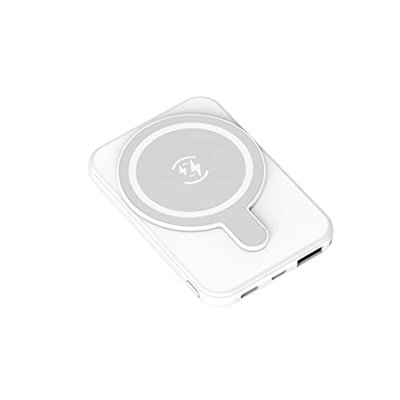 XCC Banco de energía de Carga pequeño y rápido de 5000 mAh for Carga inalámbrica magnética (Color : White)