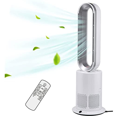 WSYKC Calentador De Escritorio Frío y Caliente, Purificador De Pie para El Hogar Ventilador De Aire Caliente y Frío De Bajo Ruido Sin Aspas, Purificad