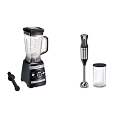 Bosch MMBH6P6B VitaBoost Batidora de vaso, 1600 W, 2 litros, color negro & Bosch ErgoMixx Style MS62M6110 - Batidora de mano, potencia de 1000 W, 12+1 en oferta