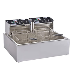 Freidora De 22 L Freidora Comercial Freidora con Control De Temperatura Cesta Extraíble De Acero Inoxidable Tanque De Aceite Antiadherente Limpieza Fá en oferta