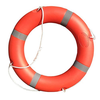 FMOPQ Swimming Foam Lifebuoy Swimming Pool Safety Lifebelt with Reflective Strips Durable and Wear-Resistant for Children Adults Orange