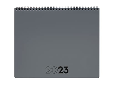 Finocam - Planificador Agenda 2023 + Notas Mes Vista Enero 2023 - Diciembre 2023 (12 meses), 250x200 mm, Gris Internacional