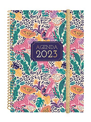 Finocam - Agenda 2023 Espiral Design Collection Semana Vista Horizontal Enero 2023 - Diciembre 2023 (12 meses) Selva Español, SOBREMESA - E10-155x212 
