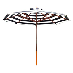 FMOPQ Garden ? 2.7m Patio Folding Sun Umbrella Large Striped Outdoor Wooden Umbrellas Commercial Waterproof and Protection Sunshades en oferta