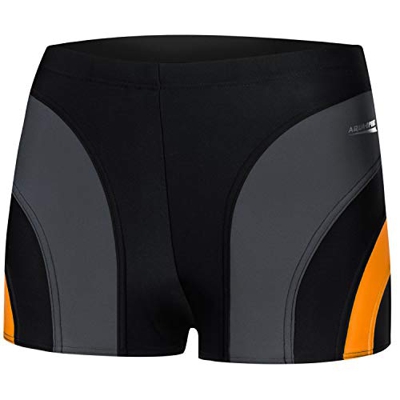 Aqua Speed Sasha Mens Bañadores | Pantalones de baño para Hombres | Protección UV | 05. / 310 / Negro Gris Anaranjado | Tamaño: XXL