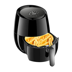 Freidora Negra Pantalla Táctil Inteligente Aire Hogar Eléctrico Máquina De Patatas Fritas 1400W Control De Temperatura Inteligente 80 ℃-200 ℃ en oferta