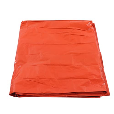 LBEC Carpa TéRmica de una Sola Capa, Impermeable, PortáTil, de Emergencia, para Nieve, Elevador Nocturno (Tienda Naranja + Bolsa Exterior + Pulsera)