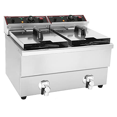 Freidora Comercial 10L 12L Freidora con Control De Temperatura De Grasa Freidora Recipiente De Aceite Extraíble Cesta De Acero Inoxidable con Freidora