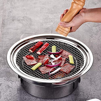 Certificación de seguridad Parrilla De Barbacoa De Mesa, Parrillas De Barbacoa De Carbón Redondas, Parrilla De Barbacoa De Mesa, Estufa De Barbacoa fo
