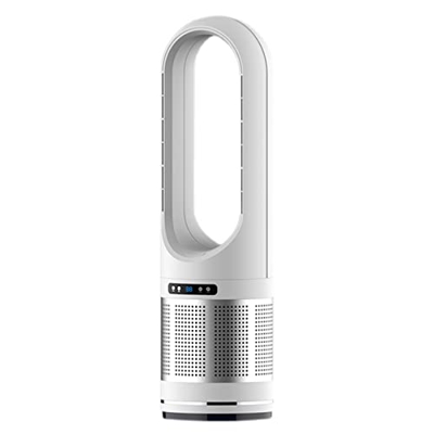 Ventilador de Refrigeración y Calefacción de Torre Sin Aspas, Calentador de Espacio de 2000W con Pantalla Led de Temporizador de 8 Horas Oscilante de 