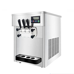 Máquina de Helado Comercial Suave de 3 sabores, máquina de Conos de Helado Totalmente automática congelada de Yogur con Pantalla táctil Inteligente, L en oferta