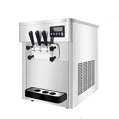 Máquina de Helado Comercial Suave de 3 sabores, máquina de Conos de Helado Totalmente automática congelada de Yogur con Pantalla táctil Inteligente, L