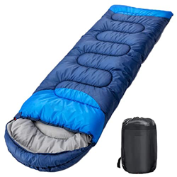 Gvqng CáMping Bolsa de Dormir, Ultraligero Impermeable, 4 Temporada CáLido, sobre Mochilero Bolsas de Dormir, para Exterior de Viaje Senderismo,Azul,2 características