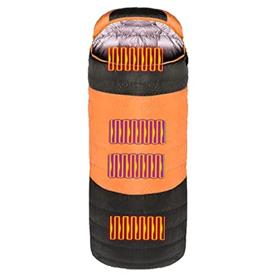 WLDOCA Saco de Dormir calentado por USB para el Invierno al Aire Libre portátil de 3 temperaturas Ajustable colchón de Camping,B,1