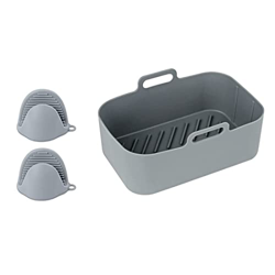 Aflytep Fryer Silicone Pot- Fryer Liners para Ninja Foodi DZ201 DZ40, SartéN para Freidora de Aire de FáCil Limpieza con Guantes a Prueba de Calor características