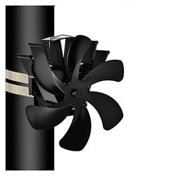 MAIES Fireplace Fan Black Fireplace 6 Blade Heat Powered Stove Fan Log Wood Burner Eco Friendly Quiet Fan Home Efficient Heat Distribution Less Consum precio