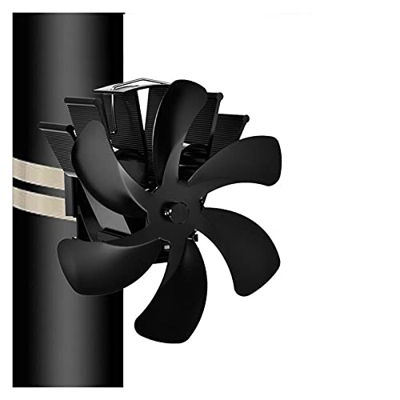 MAIES Fireplace Fan Black Fireplace 6 Blade Heat Powered Stove Fan Log Wood Burner Eco Friendly Quiet Fan Home Efficient Heat Distribution Less Consum