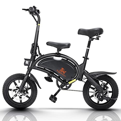 Bicicleta Electrica Urbana Potentes, 14'' Bici Electrica Plegable, 48V 7.5Ah Batería, Freno de Disco Doble, Electric Bike con Doble Suspension para Un