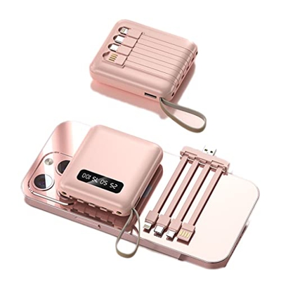 JJJ Mini 20000 MAh de Gran Capacidad Viene con un Banco de energía portátil de Carga rápida Treasure de Carga de Cuatro Cables (Color : Pink, Size : 2